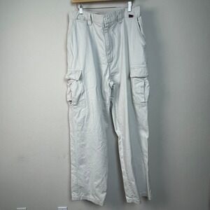 FUBU‎ Khaki Vintage Loose Cargo Pants Men Beige Baggy Relaxed Fit 36x34 Y2K
